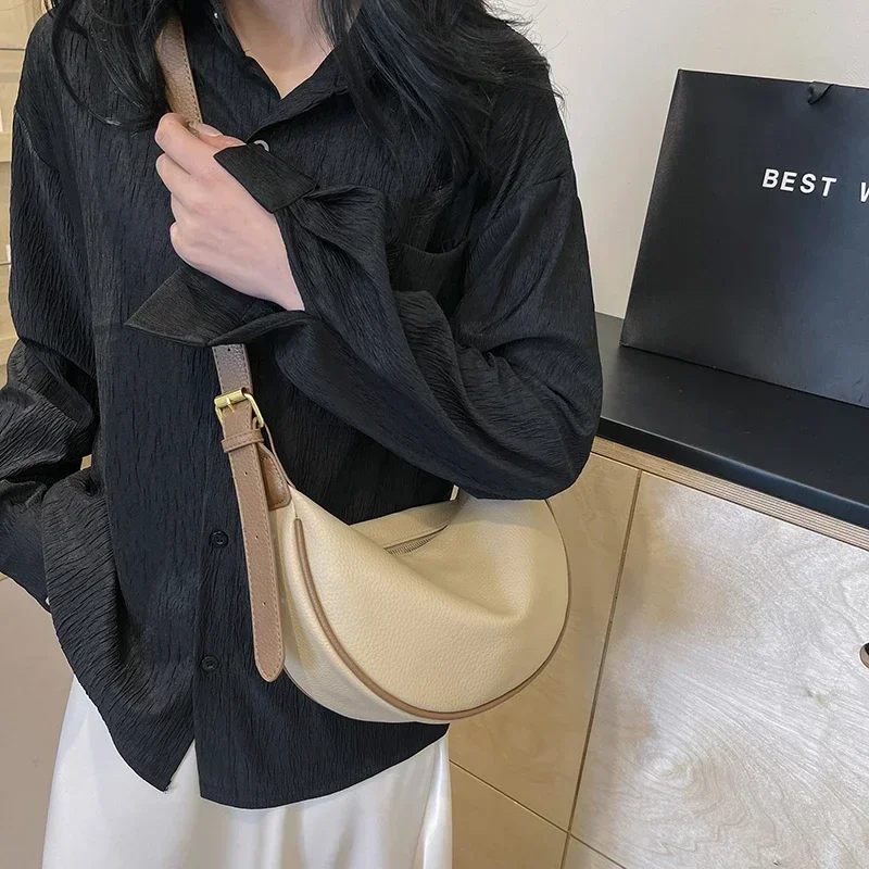 Fashion Solid PU Hobos Shoulde - Luxury Bags On Sales 评论和价格