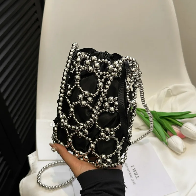 Beading White Bucket Shoulder  - Luxury Bags On Sales 评论和价格