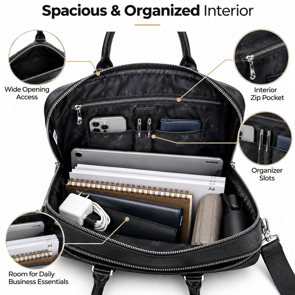 Classic Men Business Briefcase - Luxury Bags Tote 评论和价格