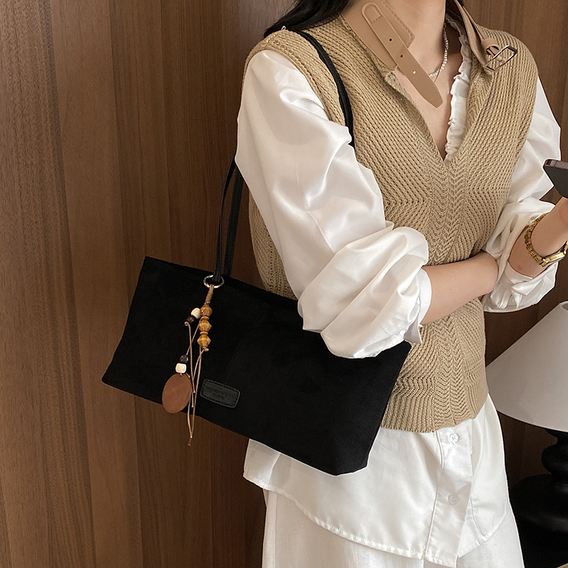LEFTSIDE Retro Suede Shoulder  - Luxury Bags Tote 评论和价格